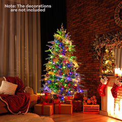 6/7.5/9 Feet Pre-Lit Artificial Christmas Tree with Warm White LED Lights