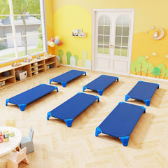 Portable 6 Pack Stackable Daycare Cots Sleeping Bed for Kids 52 Inch
