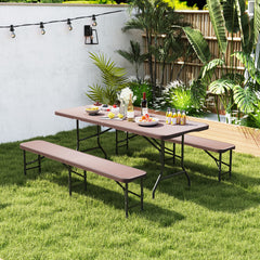 6 ft Plastic Folding Bench with 1320 LBS Capacity and Handle