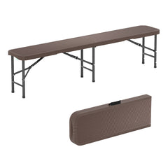 6 ft Plastic Folding Bench with 1320 LBS Capacity and Handle