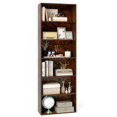 6-Tier Bookcase with 6 Open Shelves and Anti-Toppling Kits