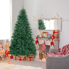 7.5 Feet Artificial Christmas Tree with Folding Metal Stand