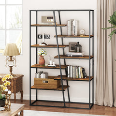 71-Inch 7-Tier Industrial Etagere Bookcase with Heavy-duty Metal Frame