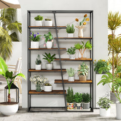 71-Inch 7-Tier Industrial Etagere Bookcase with Heavy-duty Metal Frame
