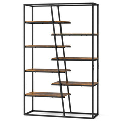 71-Inch 7-Tier Industrial Etagere Bookcase with Heavy-duty Metal Frame