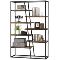 71-Inch 7-Tier Industrial Etagere Bookcase with Heavy-duty Metal Frame
