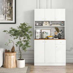 71 Inch Tall Pantry Cabinet with Outlets for Dining Room