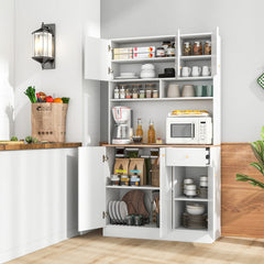 71 Inch Tall Pantry Cabinet with Outlets for Dining Room