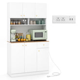71 Inch Tall Pantry Cabinet with Outlets for Dining Room