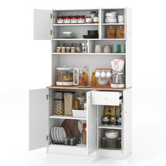 71 Inch Tall Pantry Cabinet with Outlets for Dining Room