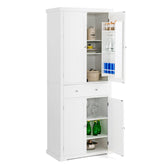 72 Inch Freestanding Kitchen Pantry Cabinet 4 Doors Storage Cupboard Shelves Drawer