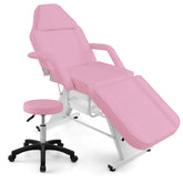 72 Inch Massage Bed with Hydraulic Stool Removable Headrest and Storage Boxes