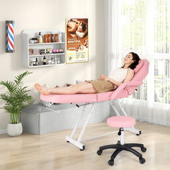 73 Inch Facial Chair Set with Removable Headrest Detachable Armrests and Towel Rack