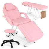73 Inch Facial Chair Set with Removable Headrest Detachable Armrests and Towel Rack