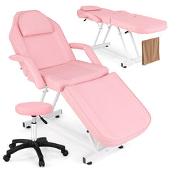 73 Inch Facial Chair Set with Removable Headrest Detachable Armrests and Towel Rack