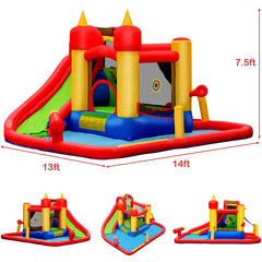 Inflatable Water Slide Jumper Bounce House with Ocean Ball without Blower