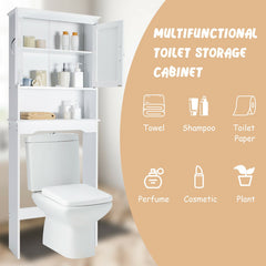 Over the Toilet Storage Cabinet Bathroom Organizer with Adjustable Shelf