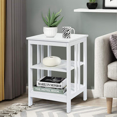 3-Tier Nightstand Set of 2 with Reinforced Bars and Stable Structure