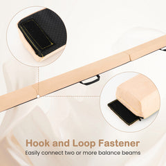 7 FT Folding Balance Beam with Removable Suede Cover and Non-slip Bottom