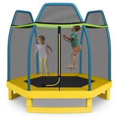 7 Feet Kids Recreational Bounce Jumper Trampoline with Enclosure