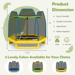 7 Feet Kids Recreational Bounce Jumper Trampoline with Enclosure