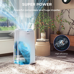 12000 BTU(Ashrae) 3-in-1 Portable Air Conditioner with Remote Control