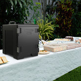 81 QT Hot Box Food Warmer with 5 Full-Size Pans and Handles Double Buckles