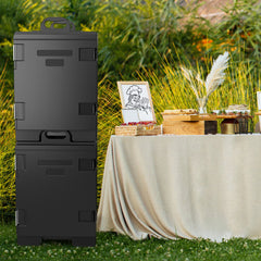 81 QT Hot Box Food Warmer with 5 Full-Size Pans and Handles Double Buckles