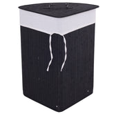 Bamboo Laundry Hamper Basket with Lid and Removable Liner Bag
