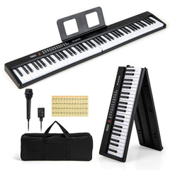 88 Key Foldable Electric Keyboard Piano with Wireless MIDI and Dual Speakers