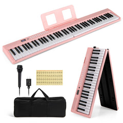 88 Key Foldable Electric Keyboard Piano with Wireless MIDI and Dual Speakers