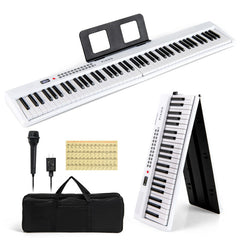 88 Key Foldable Electric Keyboard Piano with Wireless MIDI and Dual Speakers