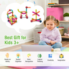 88 Pieces Magnetic Balls and Rods Set Building Blocks Set For Kids over 3 Years