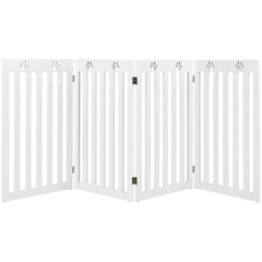 36 Inch Folding Wooden Freestanding Pet Gate with 360° Hinge