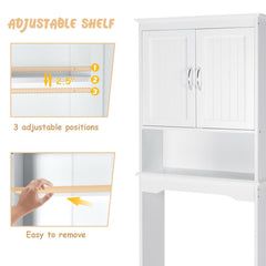 Over the Toilet Storage Cabinet Bathroom Organizer with Adjustable Shelf