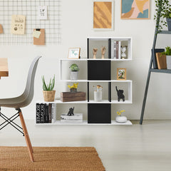 5-Tier Bookcasef Corner Ladder Bookshelf with Storage Rack