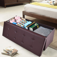 45 Inches Large Folding Storage Ottoman Bench with Memory Foam