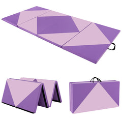 8 Feet PU Leather Folding Gymnastics Mat with Hook and Loop Fasteners