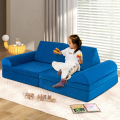6 Pieces Convertible Kids Play Couch Set with Zipper