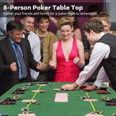 79 x 36 Inch 8-Player Foldable Poker Table Top with Carry Bag and Cup Holders