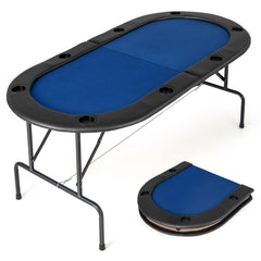 8 Players Texas Holdem Foldable Poker Table