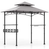 8 x 5 Feet Outdoor Grill Gazebo with 2 Side Shelves and 10 Hooks