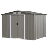 8 x 6 Feet Galvanized Steel Storage Shed for Garden Yard