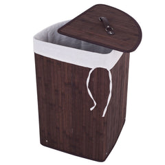 Bamboo Laundry Hamper Basket with Lid and Removable Liner Bag