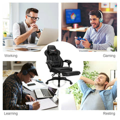 Adjustable Gaming Chair with Footrest for Home Office