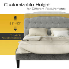 Queen Size Upholstered Headboard with Adjustable Heights