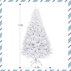 6/7.5/9 Feet White Christmas Tree with Metal Stand