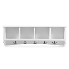 Hanging Entryway Shelf Coat Rack Wall Mounted Storage Cabinets In White