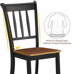 2 Pieces Solid Whitesburg Spindle Back Wood Dining Chairs
