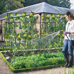 A-Frame Garden Cucumber Trellis with Netting for Climbing Plants Outdoor